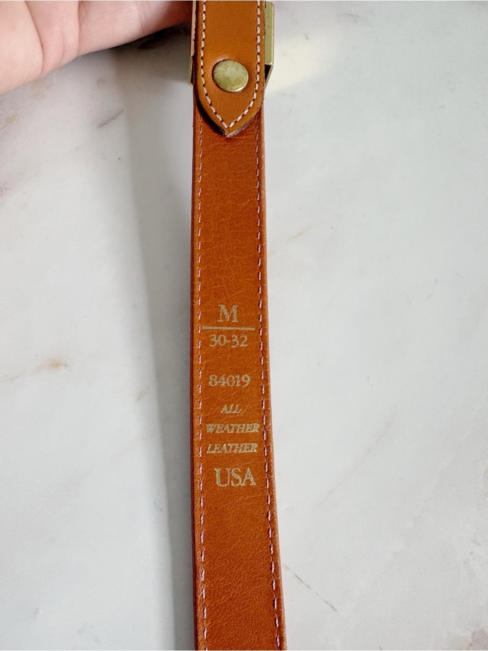 80’s Vintage Dooney and Bourke Leather Brass Belt Minimalist - Picture 5 of 6